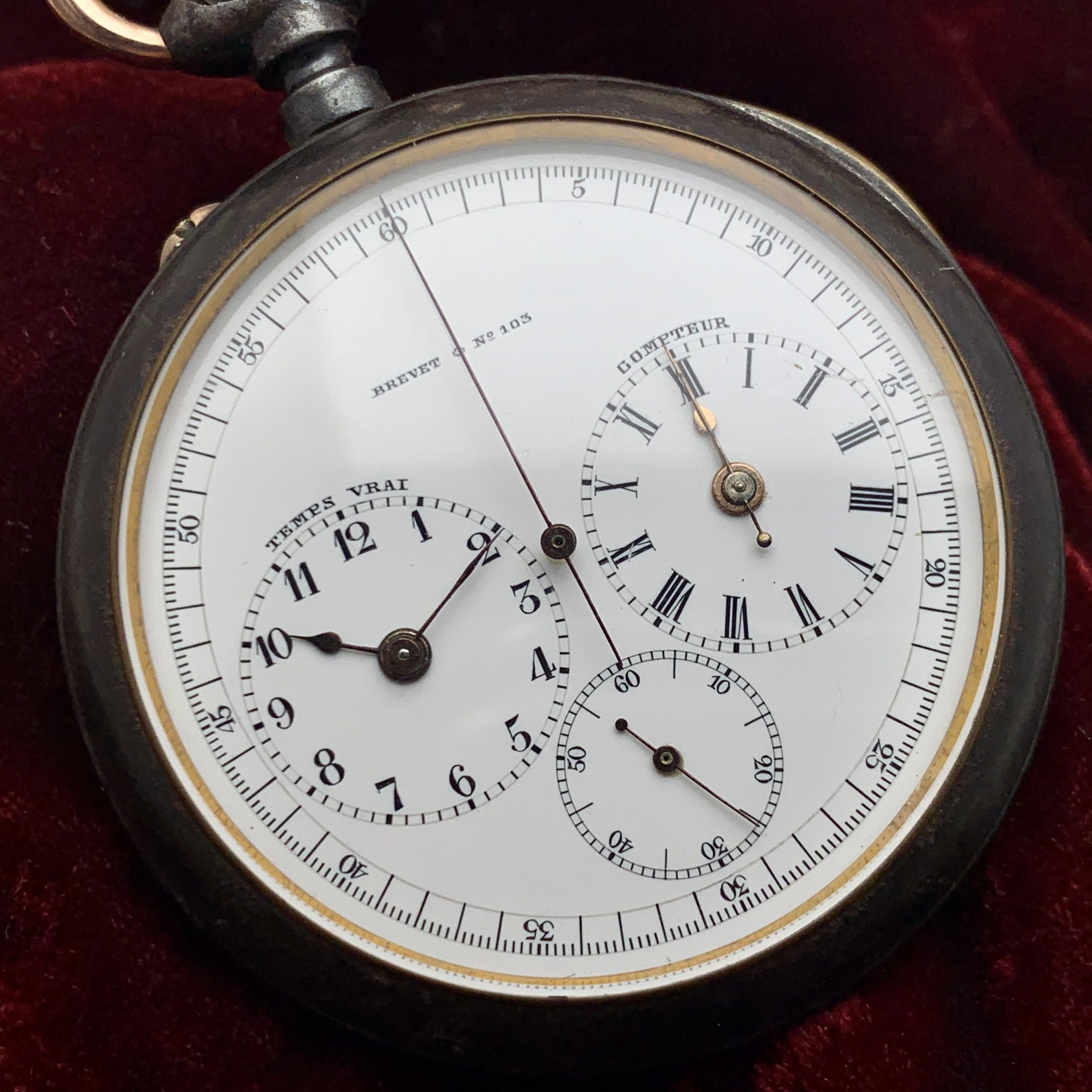 Rare 12 Hour Chronograph High Quality Pocket Watch