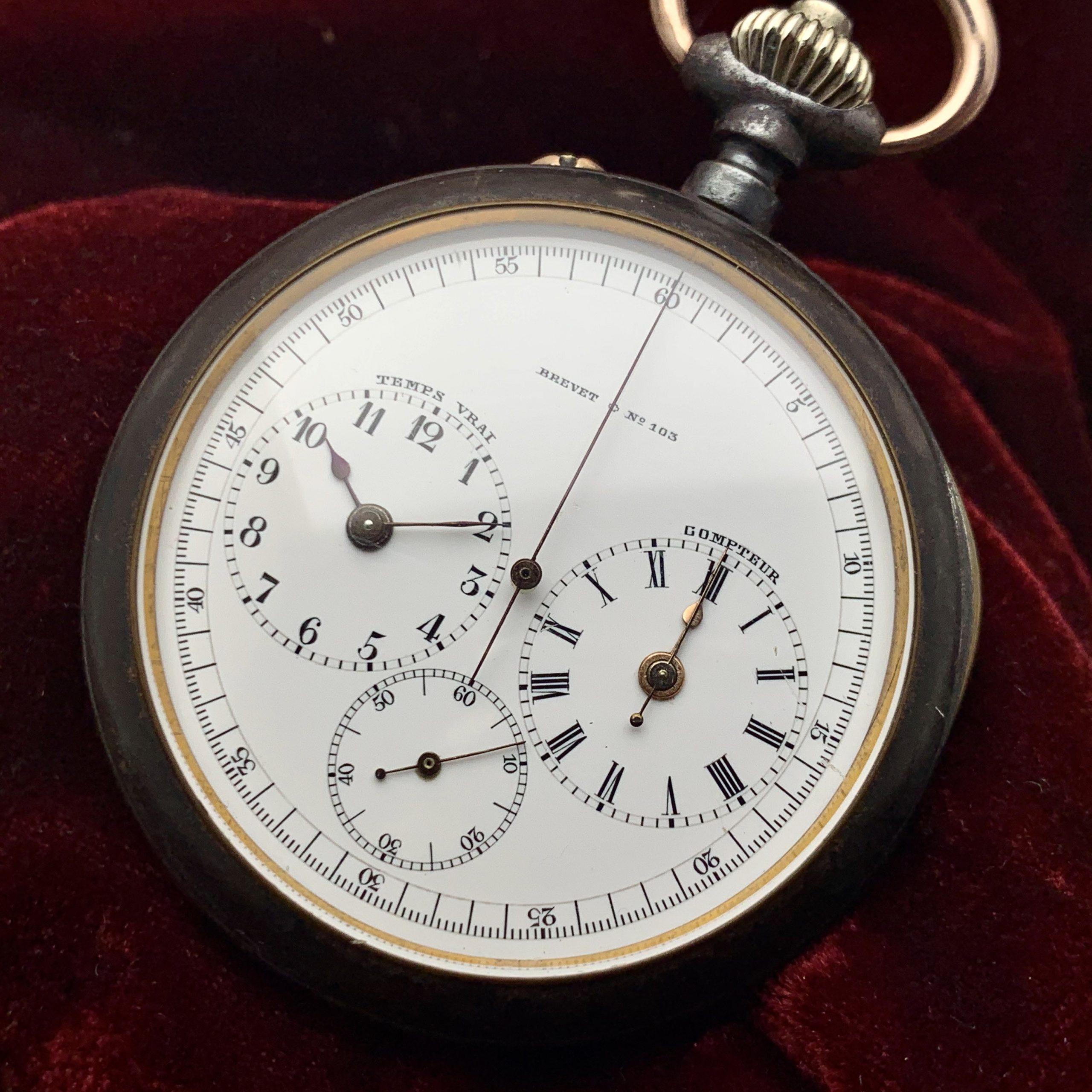 Rare 12 Hour Chronograph High Quality Pocket Watch