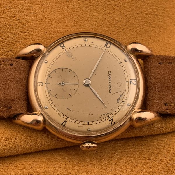 Longines in Oversized Teardrop Lugs Rose Gold Case