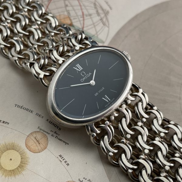 Oval Omega 'Andrew Grima' Silver DeVille Dress Watch
