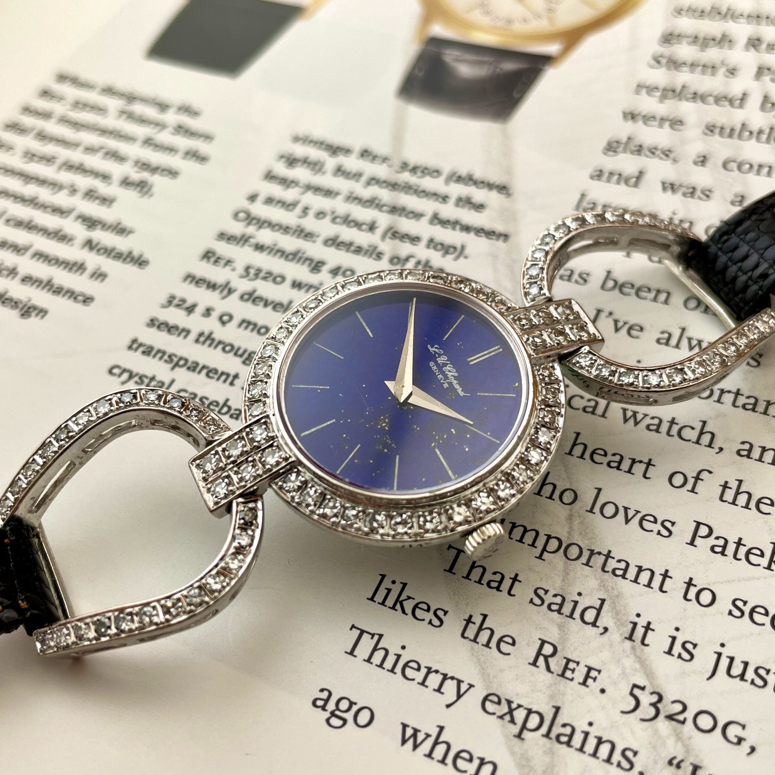 Chopard Rare Lapis Lazuli Diamond White Gold Cocktail Watch